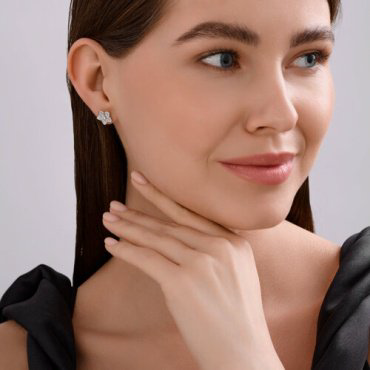 Пусеты Diamant 51-122-02838-1_s вес 2.39 г золото, фианит купить,239385