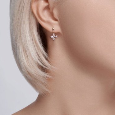 Серьги Diamant 51-120-02015-1 вес 2.81 г золото, фианит купить,218427