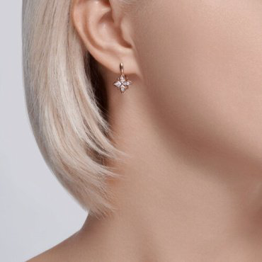 Серьги Diamant 51-120-02015-1 вес 2.81 г золото, фианит купить,218427