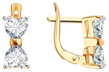 Серьги Diamant 51-120-02786-1_s вес 2.4 г золото, фианит купить,245699