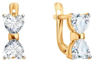Серьги Diamant 51-120-02786-1_s вес 2.4 г золото, фианит купить,245699
