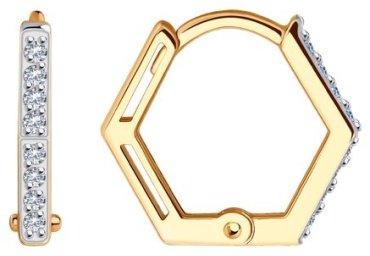 Серьги SOKOLOV 029885 вес 1.13 г золото, фианит купить,155000
