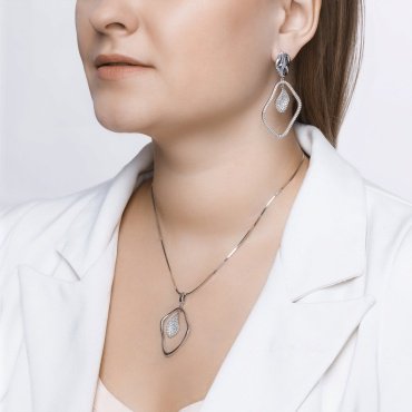 Серьги SOKOLOV 94023802 вес 12.83 г серебро, фианит купить,122873