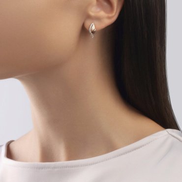 Серьги SOKOLOV 029506 вес 2.01 г золото, фианит купить,NaN