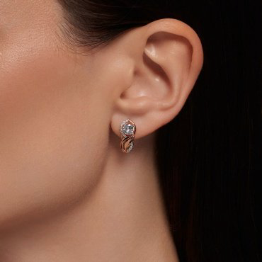 Серьги SOKOLOV 027463 вес 2.44 г золото, фианит купить,NaN