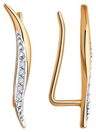 Серьги Diamant 51-220-01934-1 вес 0.944 г золото, бриллиант купить,207082