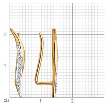 Серьги Diamant 51-220-01934-1 вес 0.944 г золото, бриллиант купить,207082