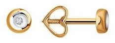 Серьги LUXOR JEWELRY LUXOR 51-222-01917-1_0,87 вес 0.87 г золото, бриллиант купить,128855