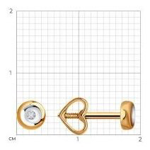 Серьги LUXOR JEWELRY LUXOR 51-222-01917-1_0,87 вес 0.87 г золото, бриллиант купить,128855