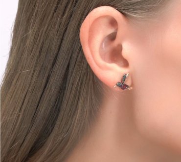 Пусеты SOKOLOV 727081 вес 2.55 г золото, фианит, родолит купить,202998