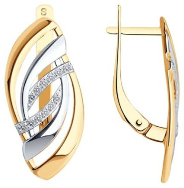 Серьги SOKOLOV 028056 вес 2.92 г золото, фианит купить,241710