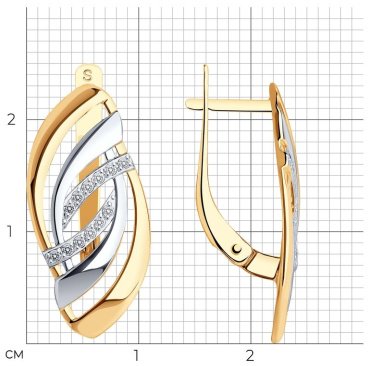 Серьги SOKOLOV 028056 вес 2.92 г золото, фианит купить,241710