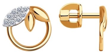 Серьги Diamant 51-122-01610-1 вес 1.82 г золото, фианит купить,158899