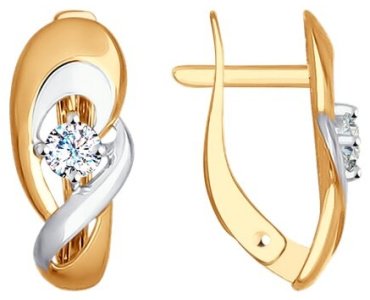 Серьги SOKOLOV 027259 вес 1.95 г золото, фианит купить,167341