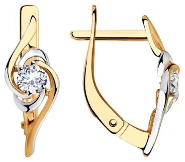Серьги Diamant 51-120-00815-1 вес 2.09 г золото, фианит купить,179100