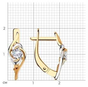 Серьги Diamant 51-120-00815-1 вес 2.09 г золото, фианит купить,179100