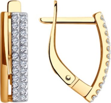 Серьги Diamant 51-120-02460-1 вес 2.28 г золото, фианит купить,192149