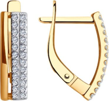 Серьги Diamant 51-120-02460-1 вес 2.28 г золото, фианит купить,192149