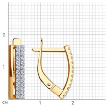 Серьги Diamant 51-120-02460-1 вес 2.28 г золото, фианит купить,192149