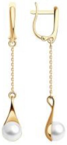 Серьги Diamant 51-321-01930-1 вес 3.05 г золото, жемчуг купить,NaN