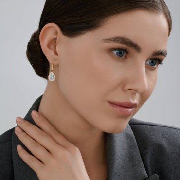 Серьги SOKOLOV 729021_s вес 2.91 г золото, фианит, топаз купить,NaN