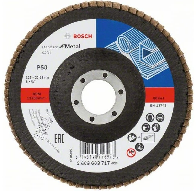 Bosch лепестковый диск 2608603717 125x22.2 мм 1 шт