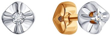 Серьги SOKOLOV 1022152 вес 1.07 г золото, бриллиант купить,124659