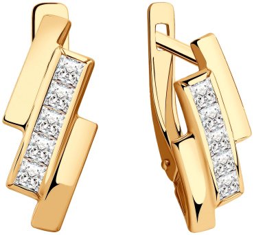 Серьги SOKOLOV 028758 вес 2.48 г золото, фианит купить,298565