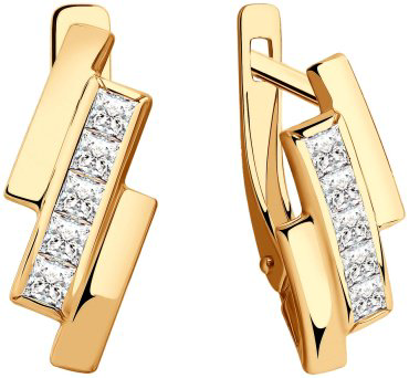 Серьги SOKOLOV 028758 вес 2.48 г золото, фианит купить,298565
