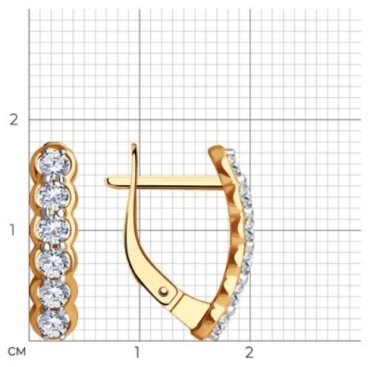Серьги Diamant 51-120-01833-1 вес 2.65 г золото, фианит купить,208535
