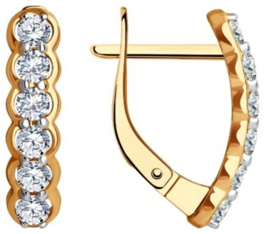 Серьги Diamant 51-120-01833-1 вес 2.65 г золото, фианит купить,208535