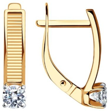 Серьги Diamant 51-120-01571-1 вес 2.62 г золото, фианит купить,210881
