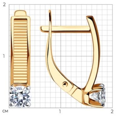 Серьги Diamant 51-120-01571-1 вес 2.62 г золото, фианит купить,210881