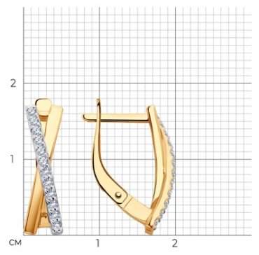 Серьги Diamant 51-120-02565-1 вес 2.65 г золото, фианит купить,220810
