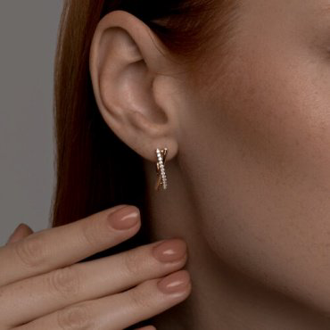 Серьги Diamant 51-120-02565-1 вес 2.65 г золото, фианит купить,220810