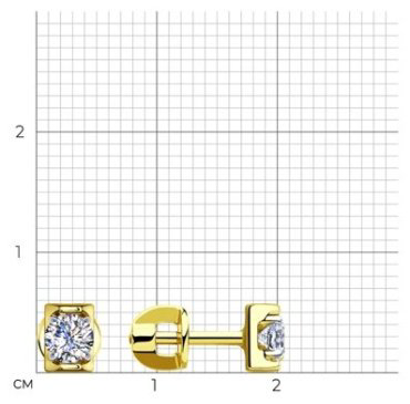 Пусеты Diamant 53-122-00700-1 вес 1.68 г золото, фианит купить,186927
