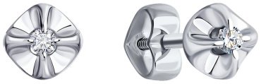 Пусеты SOKOLOV 1022152-3 вес 1.07 г золото, бриллиант купить,124659