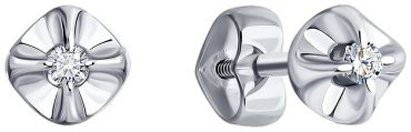 Пусеты SOKOLOV 1022152-3 вес 1.07 г золото, бриллиант купить,124659