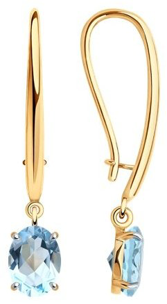 Серьги Diamant 51-321-01929-1 вес 2.54 г золото, топаз купить,270864