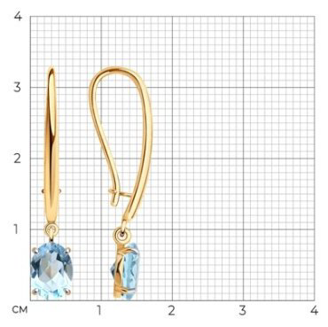 Серьги Diamant 51-321-01929-1 вес 2.54 г золото, топаз купить,270864