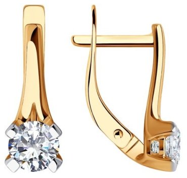 Серьги Diamant 51-120-00896-1 вес 2.35 г золото, фианит купить,201182
