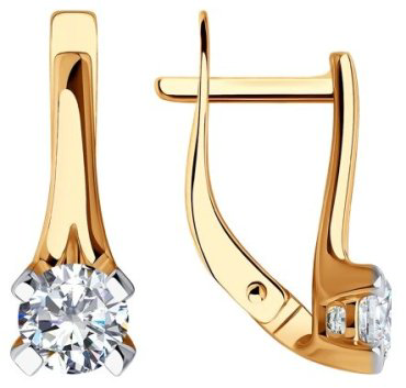 Серьги Diamant 51-120-00896-1 вес 2.35 г золото, фианит купить,201182