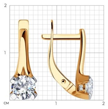 Серьги Diamant 51-120-00896-1 вес 2.35 г золото, фианит купить,201182