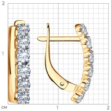 Серьги SOKOLOV 027146 вес 2.49 г золото, фианит купить,183200.00000000003