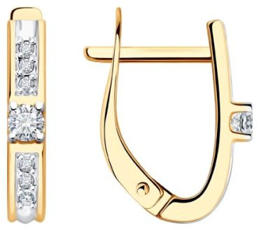 Серьги Diamant 51-120-02029-1 вес 2.08 г золото, фианит купить,183984