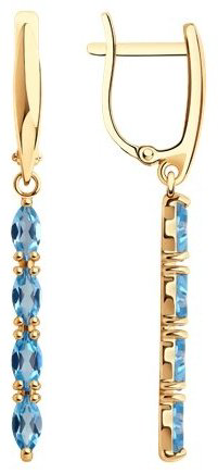 Серьги Diamant 51-321-02152-1 вес 2.89 г золото, топаз купить,305497