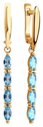Серьги Diamant 51-321-02152-1 вес 2.89 г золото, топаз купить,305497