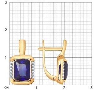 Серьги SOKOLOV 724433 вес 3.66 г золото, фианит, сапфир купить,306662