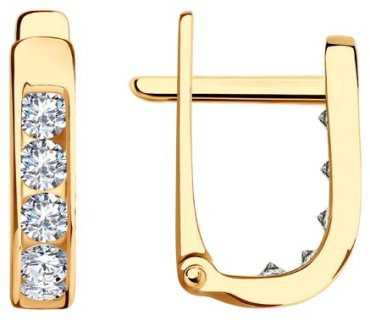 Серьги Diamant 51-120-01233-1 вес 1.72 г золото, фианит купить,141867