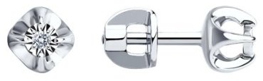 Серьги SOKOLOV 1021728 вес 1.96 г золото, бриллиант купить,NaN
